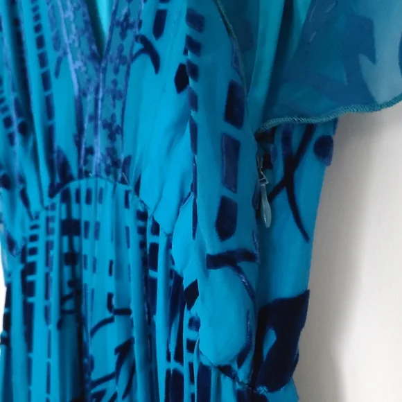 Hale Bob Velvet Print Silk Blend Dress Size X-Small - Picture 13 of 16
